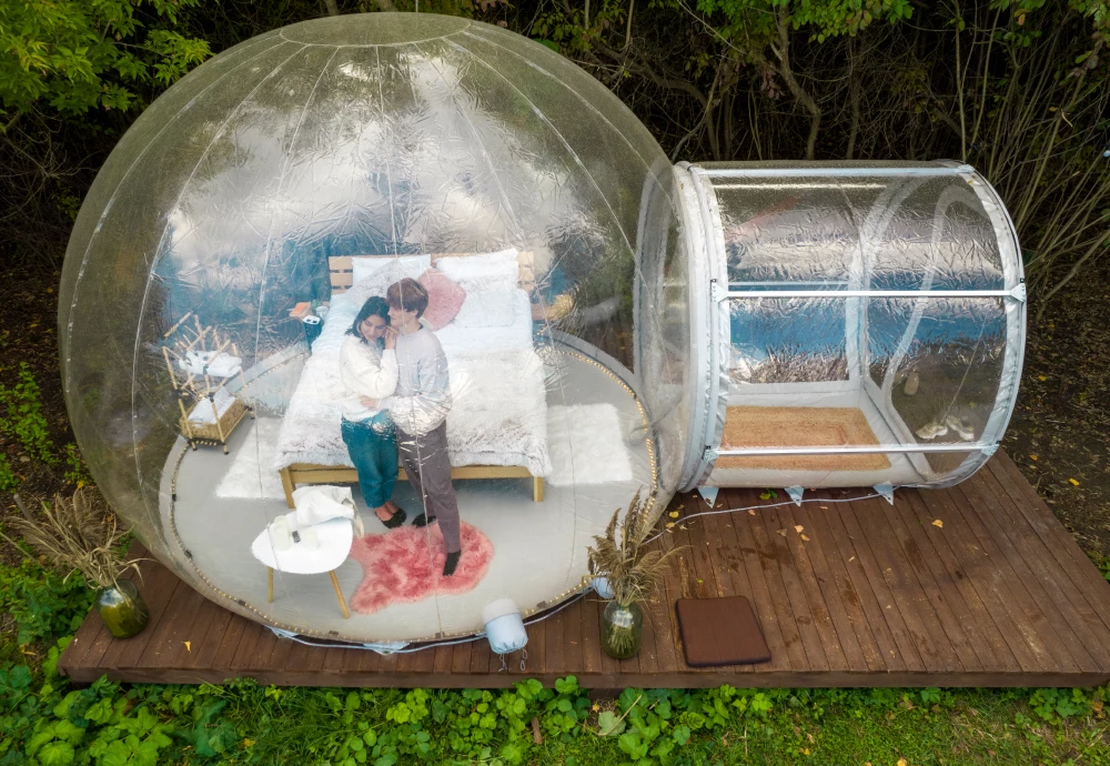 camping tent with transparent roof